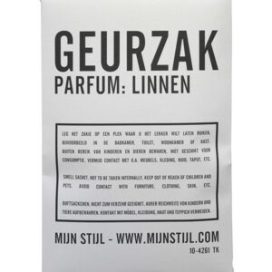Geurzakje met linnenparfum van Mijn Stijl voor frisse geur in kast of woonkamer